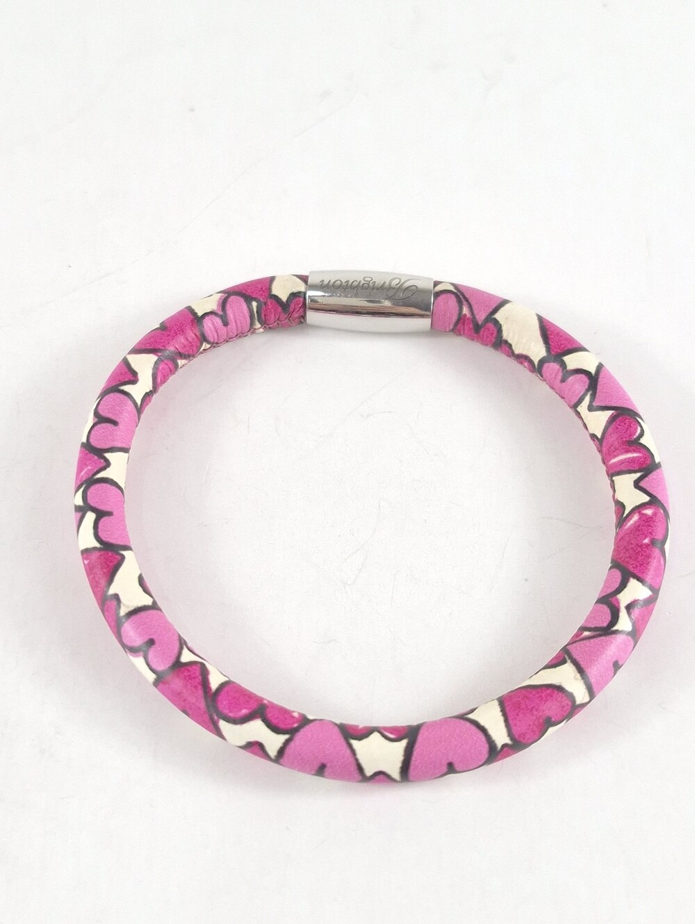 Brighton Woodstock Pink Hearts Leather Charm Bracelet - Picture 2 of 7